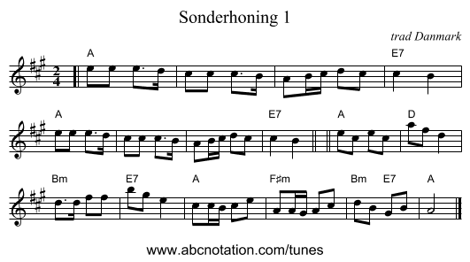 S&oslash;nderhoning 1 - staff notation