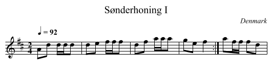 Sønderhoning I - staff notation