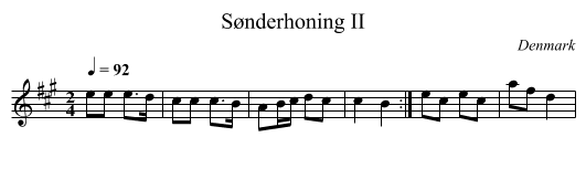 Sønderhoning II - staff notation