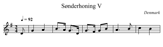 Sønderhoning V - staff notation
