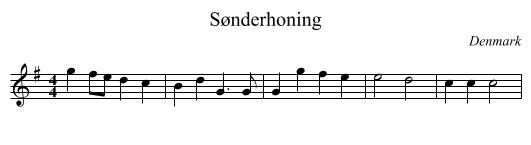 Sønderhoning - staff notation