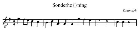 Sonderh&oslash;ning - staff notation