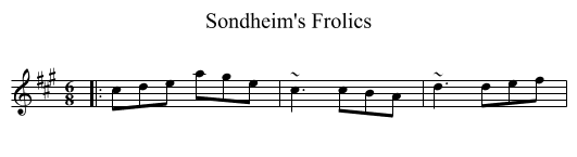 Sondheim's Frolics - staff notation