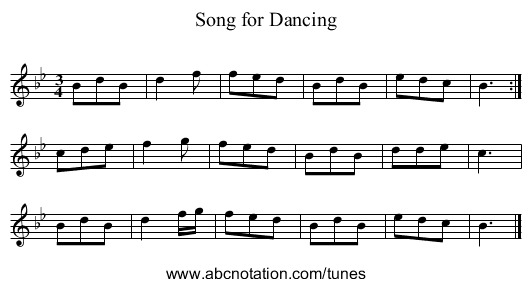 Song for Dancing - staff notation