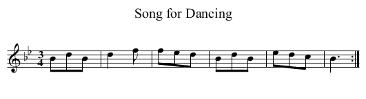 Song for Dancing - staff notation