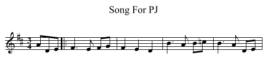 Song For PJ - staff notation