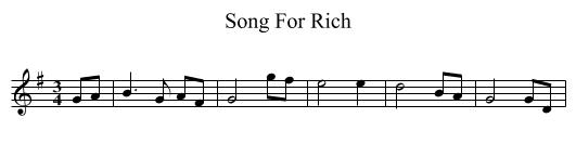 Song For Rich - staff notation
