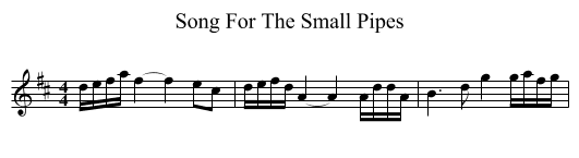 Song For The Small Pipes - staff notation