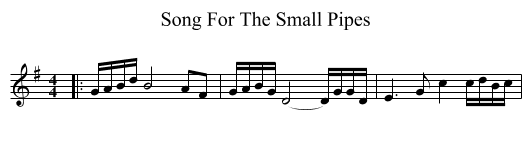 Song For The Small Pipes - staff notation