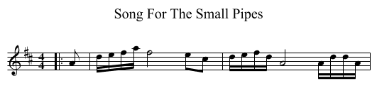 Song For The Small Pipes - staff notation