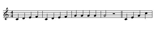 Song in three parts - staff notation