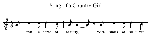 Song of a Country Girl - staff notation
