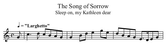 Song of Sorrow, The - staff notation