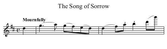 Song of Sorrow, The - staff notation