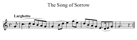 Song of Sorrow, The - staff notation