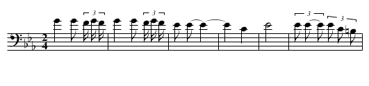 Song of the Braves' dance - staff notation