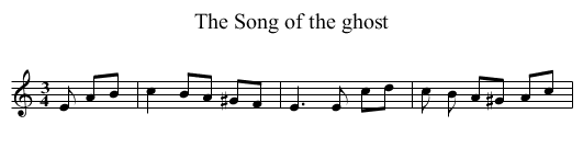 Song of the ghost, The - staff notation