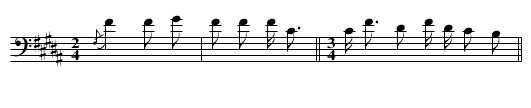 Song of the Shuffling-feet Dance - staff notation