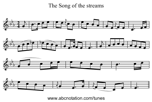 Song of the streams, The - staff notation