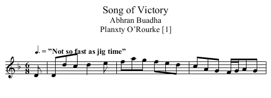 Song of Victory - staff notation