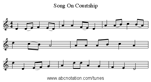 Song On Courtship - staff notation