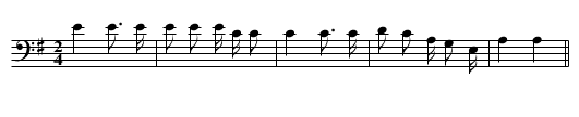 Song To Secure Buffalo in Time of Famine - staff notation