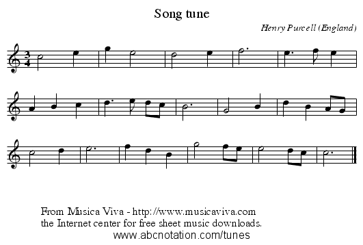 Song tune - staff notation