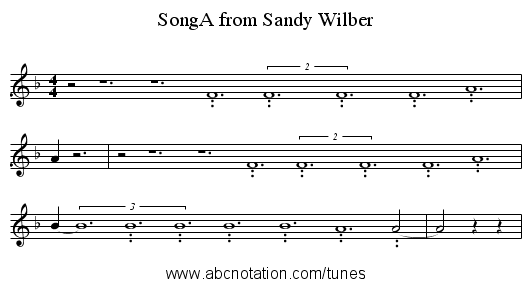 SongA from Sandy Wilber - staff notation