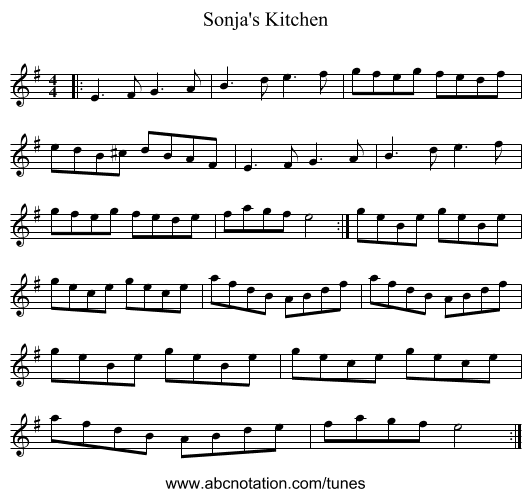 Sonja's Kitchen - staff notation