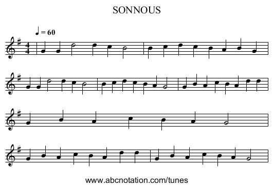 SONNOUS - staff notation