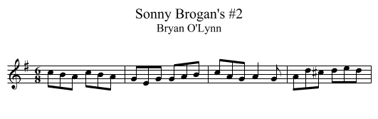 Sonny Brogan's #2 - staff notation
