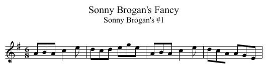 Sonny Brogan's Fancy - staff notation