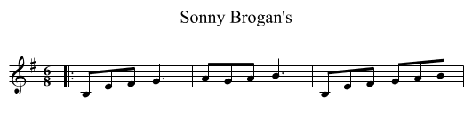 Sonny Brogan's - staff notation
