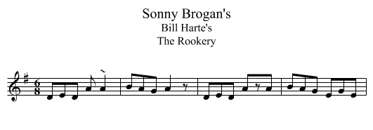 Sonny Brogan's - staff notation