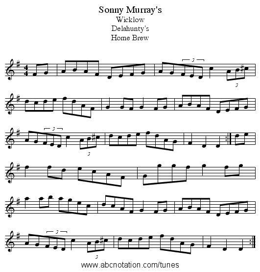 Sonny Murray's - staff notation