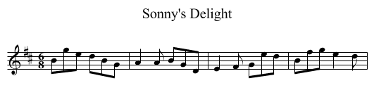 Sonny's Delight - staff notation