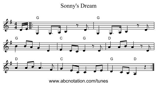 Sonny's Dream - staff notation
