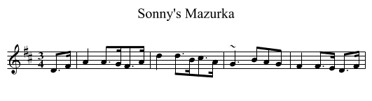 Sonny's Mazurka - staff notation