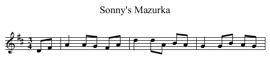 Sonny's Mazurka - staff notation