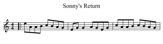 Sonny's Return - staff notation