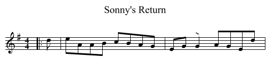 Sonny's Return - staff notation