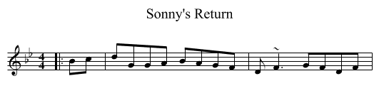 Sonny's Return - staff notation