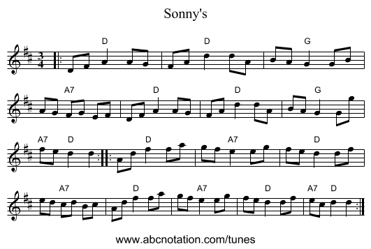 Sonny's - staff notation