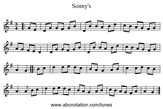 Sonny's - staff notation