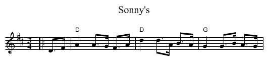 Sonny's - staff notation
