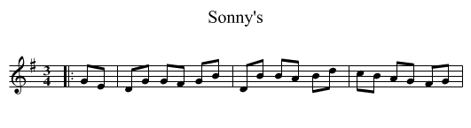 Sonny's - staff notation