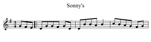 Sonny's - staff notation