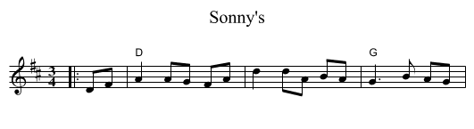 Sonny's - staff notation