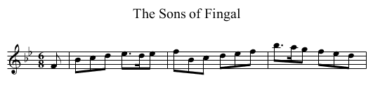 Sons of Fingal, The - staff notation