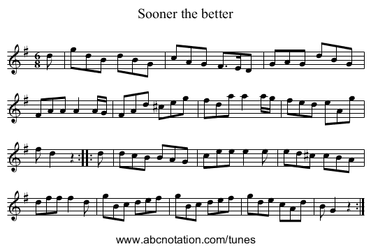 Sooner the better - staff notation